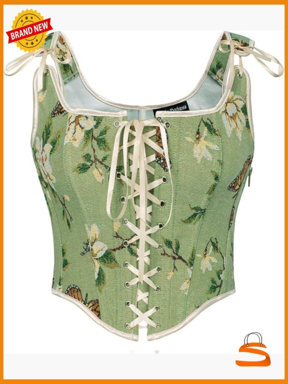Women's Corset Bustier Top Lace Up Overbust Renaissance Costume Bodyshaper